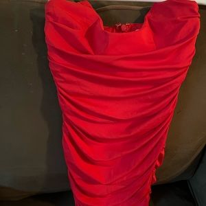 Oh Polly red strapless mini ❤️